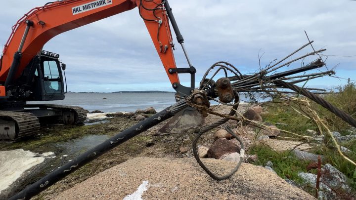 Das zerstörte Seekabel der Telekom zur Insel Hiddensee